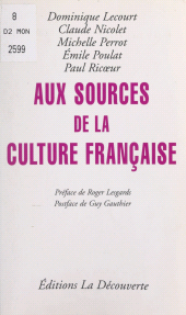 eBook, Aux sources de la culture française, La Découverte (réédition numérique FeniXX)