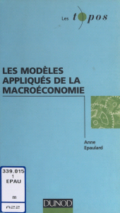 eBook, Les Modèles appliqués de la macroéconomie, Dunod (réédition numérique FeniXX)