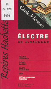 E-book, Électre, de Giraudoux : Étude de l'oeuvre, Hachette (réédition numérique FeniXX)