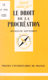 eBook, Le droit de la procréation, Presses universitaires de France (réédition numérique FeniXX)