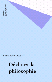 E-book, Déclarer la philosophie, Presses universitaires de France (réédition numérique FeniXX)