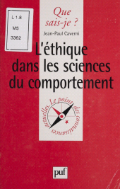E-book, L'Éthique dans les sciences du comportement, Presses universitaires de France (réédition numérique FeniXX)