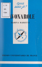 E-book, Savonarole, Presses universitaires de France (réédition numérique FeniXX)