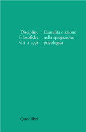 Heft, Discipline filosofiche : VIII, 2, 1998, Quodlibet