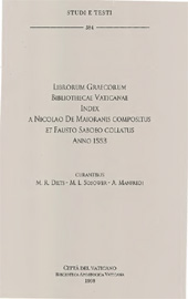 eBook, Librorum Graecorum Bibliothecae Vaticanae index a Nicolao De Maioranis compositus et Fausto Saboeo collatus anno 1533, Biblioteca apostolica vaticana