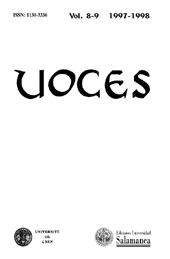 Heft, Voces : revista de estudios de lexicología latina y antigüedad tardía : 8/9, 1997/1998, Ediciones Universidad de Salamanca