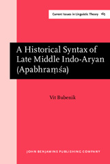 E-book, A Historical Syntax of Late Middle Indo-Aryan (Apabhramsa), John Benjamins Publishing Company