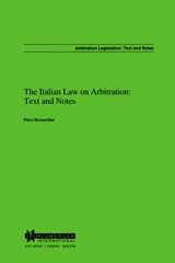 E-book, The Italian Law on Arbitration : Text and Notes, Wolters Kluwer