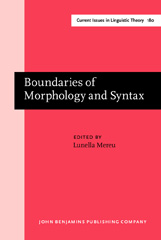 E-book, Boundaries of Morphology and Syntax, John Benjamins Publishing Company