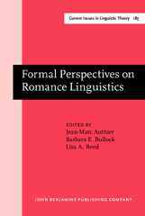E-book, Formal Perspectives on Romance Linguistics, John Benjamins Publishing Company