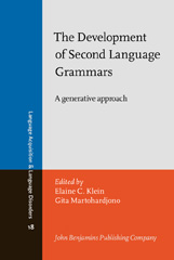 E-book, The Development of Second Language Grammars, John Benjamins Publishing Company