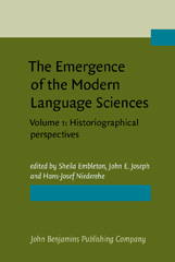 eBook, The Emergence of the Modern Language Sciences, John Benjamins Publishing Company