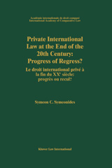 E-book, Private International Law at the End of the 20th Century : Progress or Regress?, Wolters Kluwer