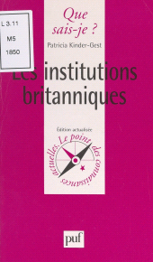 E-book, Les institutions britanniques, Presses universitaires de France (réédition numérique FeniXX)