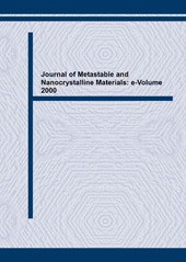 eBook, Journal of Metastable and Nanocrystalline Materials : e-Volume 2000, Trans Tech Publications Ltd