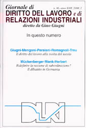 Issue, Giornale di diritto del lavoro e di relazioni industriali. Fascicolo 2, 2000, Franco Angeli