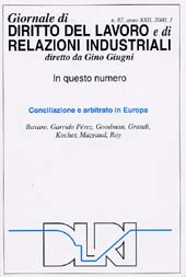 Fascículo, Giornale di diritto del lavoro e di relazioni industriali. Fascicolo 3, 2000, Franco Angeli