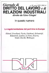 Fascicule, Giornale di diritto del lavoro e di relazioni industriali. Fascicolo 4, 2000, Franco Angeli