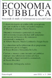 Heft, Economia pubblica. Fascicolo 3, 2000, Franco Angeli