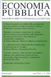 Issue, Economia pubblica. Supplemento al n.3, 2000, Franco Angeli