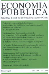 Fascículo, Economia pubblica. Fascicolo 4, 2000, Franco Angeli