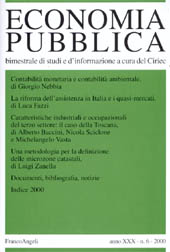 Fascículo, Economia pubblica. Fascicolo 6, 2000, Franco Angeli
