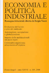 Fascicolo, Economia e politica industriale. Fascicolo 105, 2000, 