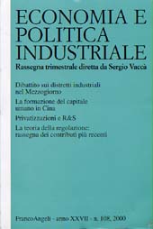 Heft, Economia e politica industriale. Fascicolo 108, 2000, 