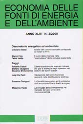 Fascicule, Economia delle fonti di energia e dell'ambiente. Fascicolo 3, 2000, Franco Angeli