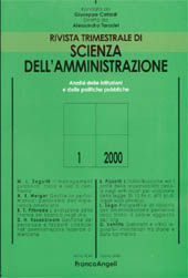 Fascicolo, Rivista trimestrale di scienza della amministrazione. GEN./MAR., 2000, Franco Angeli