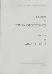 Fascicolo, Journal of commodity science, technology and quality : rivista di merceologia, tecnologia e qualità. JAN./MAR., 2000, CLUEB  ; Coop. Tracce