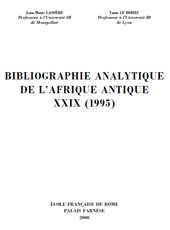 E-book, Bibliographie analytique de l'Afrique antique, 29. (1995), Lassère, Jean Marie, École française de Rome