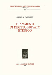 eBook, Frammenti di diritto privato etrusco, Facchetti, Giulio M., L.S. Olschki