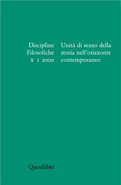 Fascicolo, Discipline filosofiche : X, 1, 2000, Quodlibet