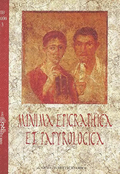 Heft, Minima epigraphica et papyrologica : III, 3, 2000, "L'Erma" di Bretschneider