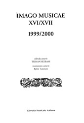 Fascicolo, Imago musicae : international yearbook of musical iconography : XVI/XVII, 1999/2000, Libreria musicale italiana