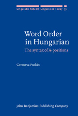 E-book, Word Order in Hungarian, Puskás, Genoveva, John Benjamins Publishing Company