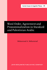 E-book, Word Order, Agreement and Pronominalization in Standard and Palestinian Arabic, Mohammad, Mohammad A., John Benjamins Publishing Company