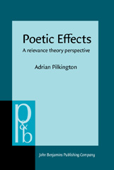 E-book, Poetic Effects, Pilkington, Adrian, John Benjamins Publishing Company