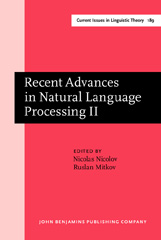 E-book, Recent Advances in Natural Language Processing, John Benjamins Publishing Company