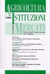 Journal, Agricoltura, istituzioni, mercati : rivista di diritto agroalimentare e dell'ambiente, Franco Angeli