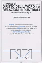 Fascicule, Giornale di diritto del lavoro e di relazioni industriali. Fascicolo 3, 2001, Franco Angeli