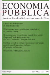 Heft, Economia pubblica. Fascicolo 1, 2001, Franco Angeli
