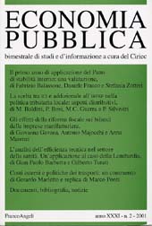 Fascículo, Economia pubblica. Fascicolo 2, 2001, Franco Angeli