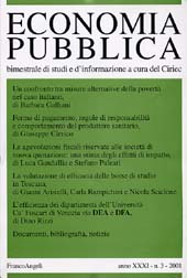 Fascículo, Economia pubblica. Fascicolo 3, 2001, Franco Angeli