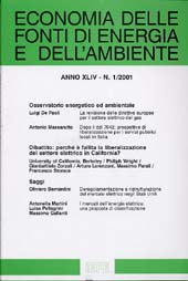 Artículo, I mercati dell'energia elettrica : una proposta di classificazione, Franco Angeli