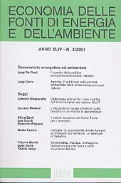 Fascicule, Economia delle fonti di energia e dell'ambiente. Fascicolo 3, 2001, Franco Angeli