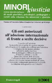 Articolo, Idoneità degli adottanti e disagio del minore adottato attraverso una ricerca in Lombardia, Franco Angeli