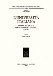 E-book, L'università italiana : repertorio di atti e provvedimenti ufficiali : 1859-1914, L.S. Olschki