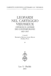 eBook, Leopardi nel carteggio Vieusseux : opinioni e giudizi dei contemporanei, 1823-1837, L.S. Olschki